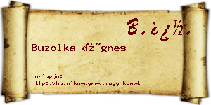 Buzolka Ágnes névjegykártya